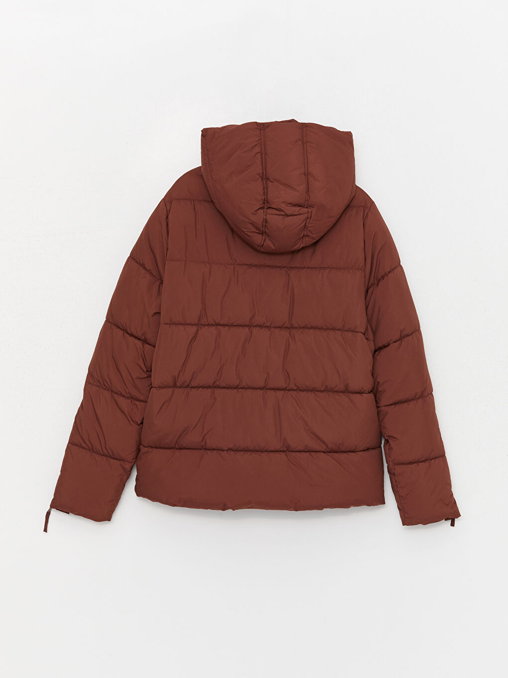 Women's Hooded Plain Puffer Coat-7