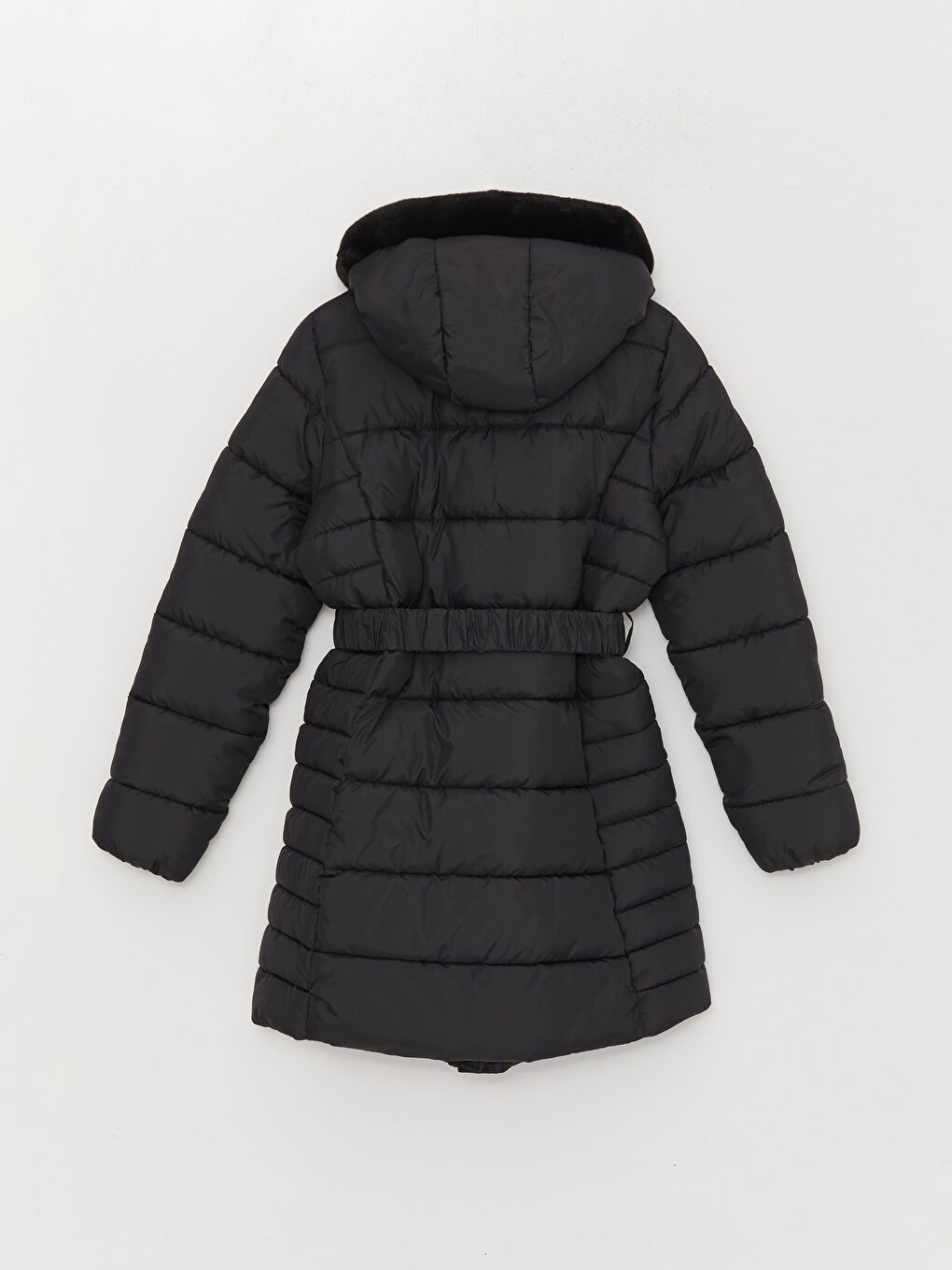 Women's Hooded Plain Puffer Coat-7