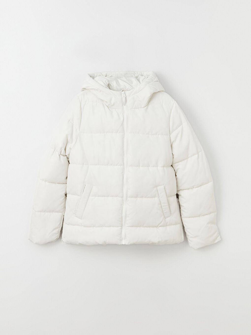 Women's Hooded Plain Puffer Coat-6