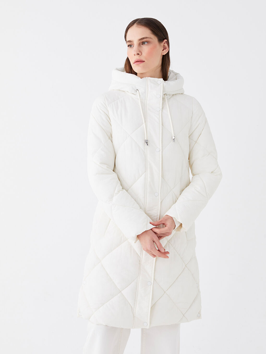 Hooded Quilted Women's Puffer Coat-1