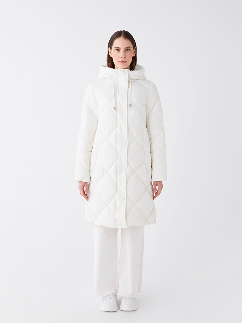 Hooded Quilted Women's Puffer Coat-2