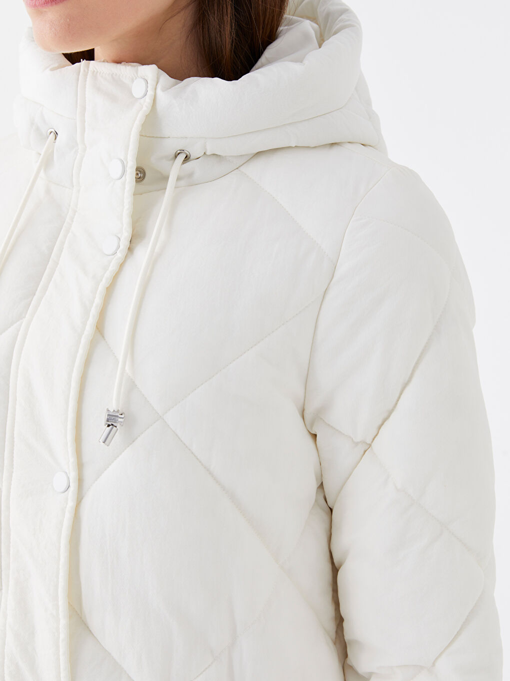 Hooded Quilted Women's Puffer Coat-3