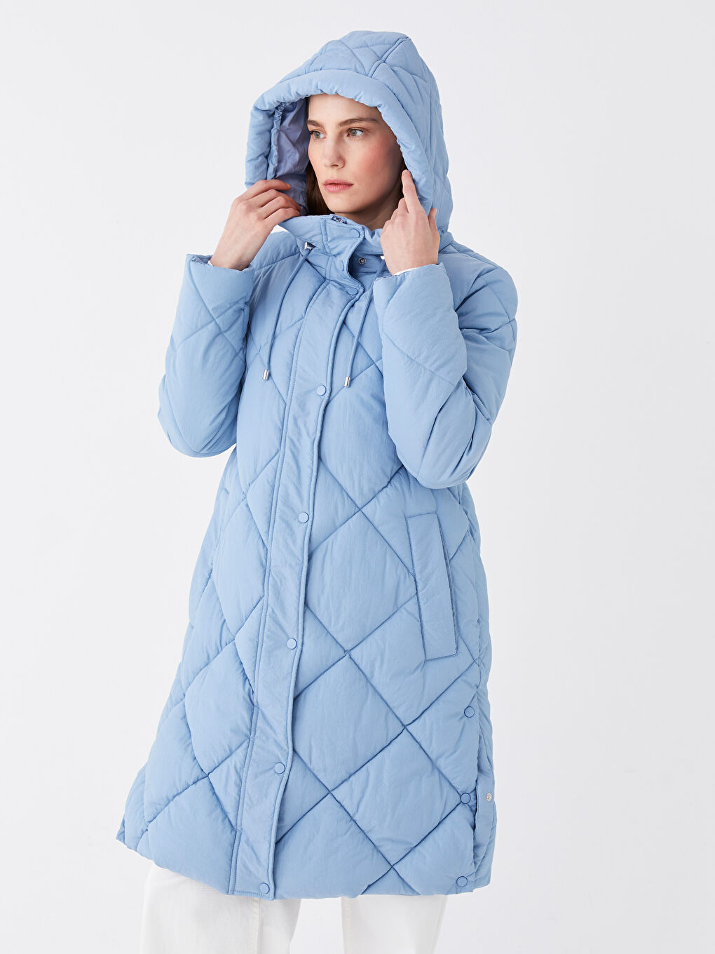 Hooded Quilted Women's Puffer Coat-1