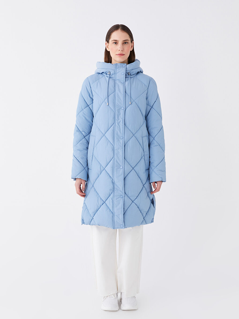 Hooded Quilted Women's Puffer Coat-2