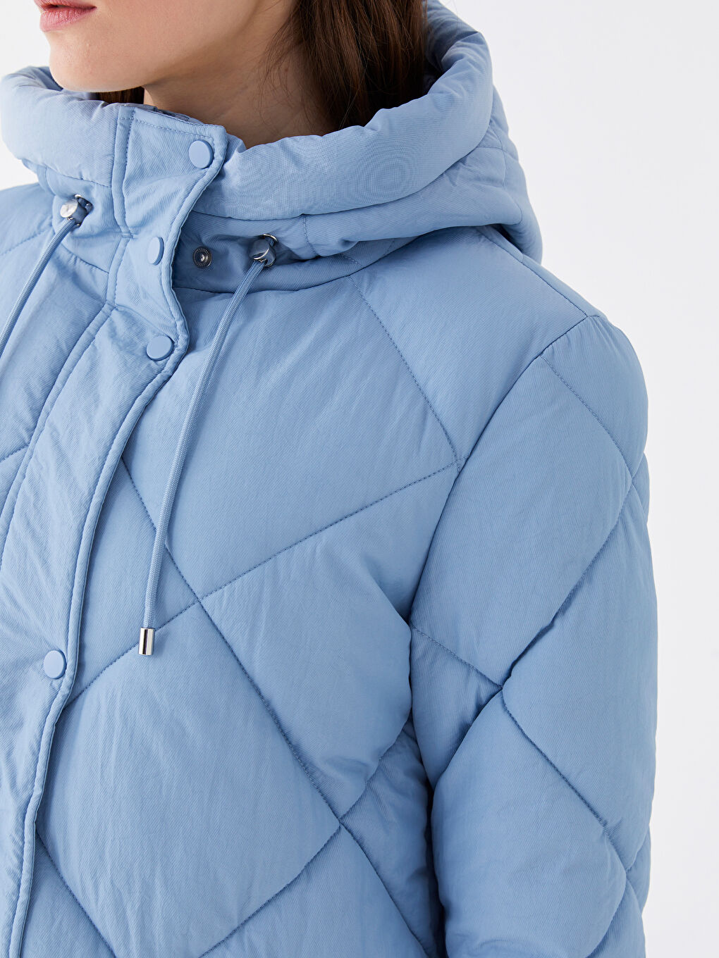 Hooded Quilted Women's Puffer Coat-4