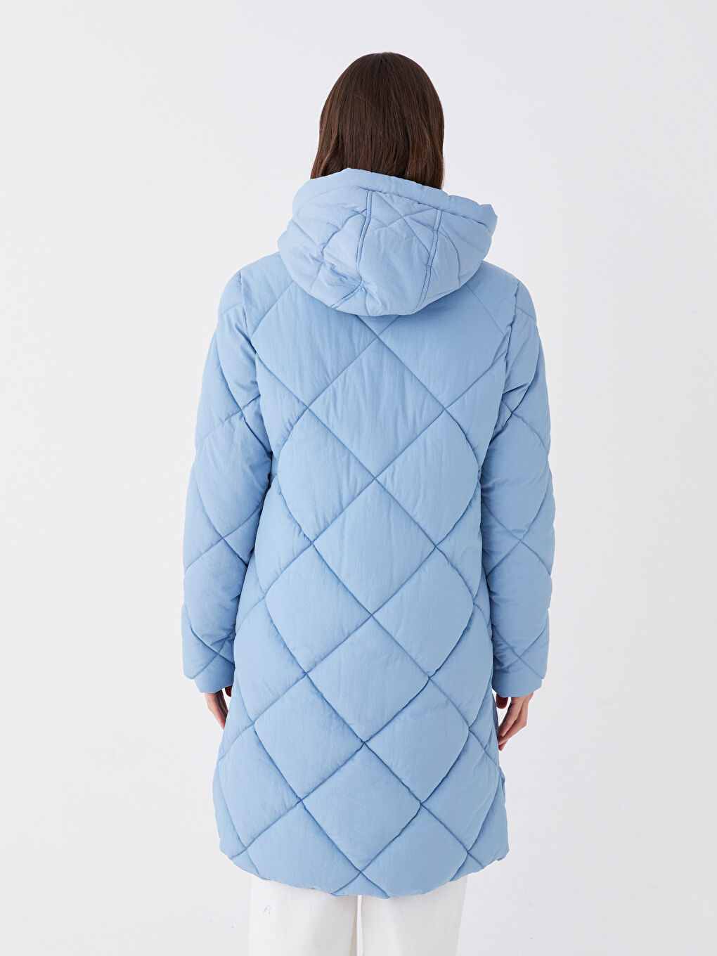 Hooded Quilted Women's Puffer Coat-5