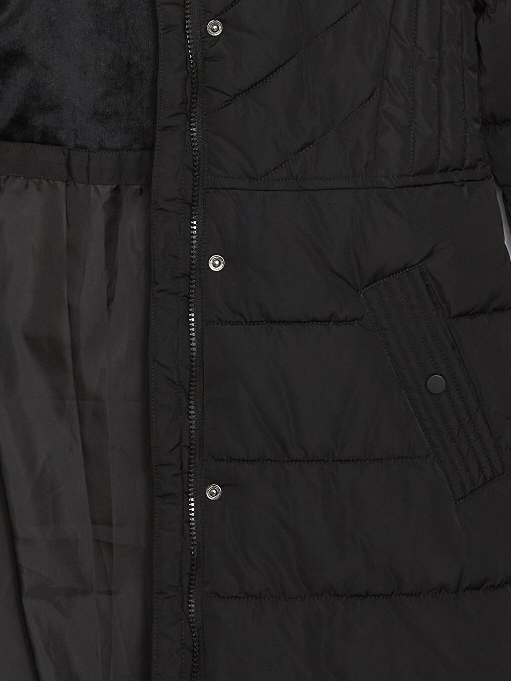 Women's Hooded Plain Puffer Coat-8