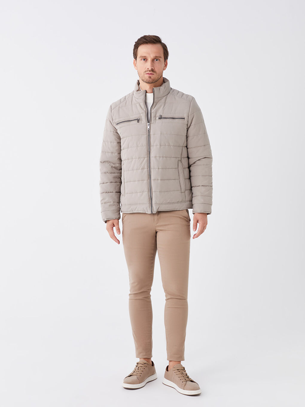 Standard Fit Funnel Neck Men's Puffer Coat