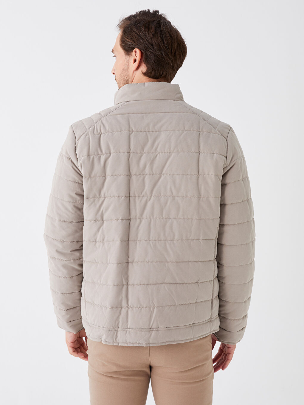 Standard Fit Funnel Neck Men's Puffer Coat-5