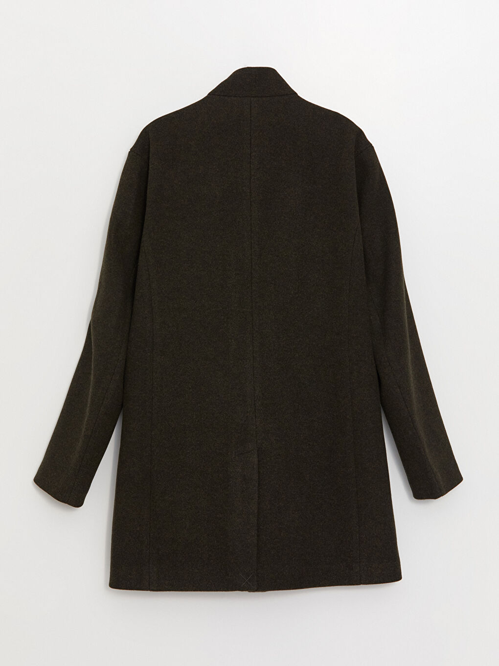 Haki Slim Fit Dik Yaka Erkek Kaşe Kaban-7