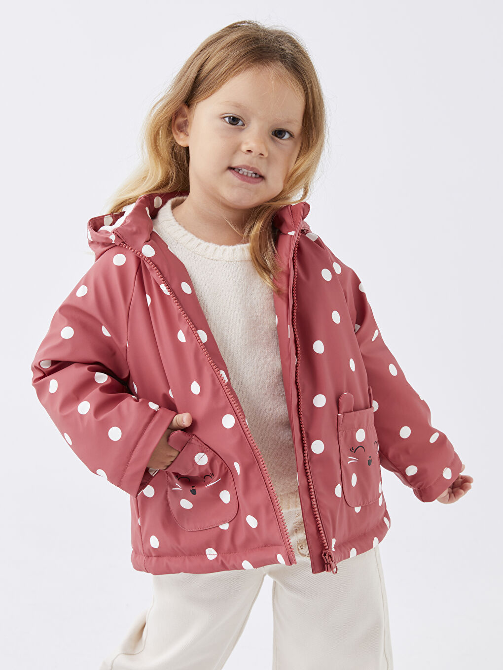 LC Waikiki Hooded Long Sleeve Baby Girl Coat -W31238Z1-LQV