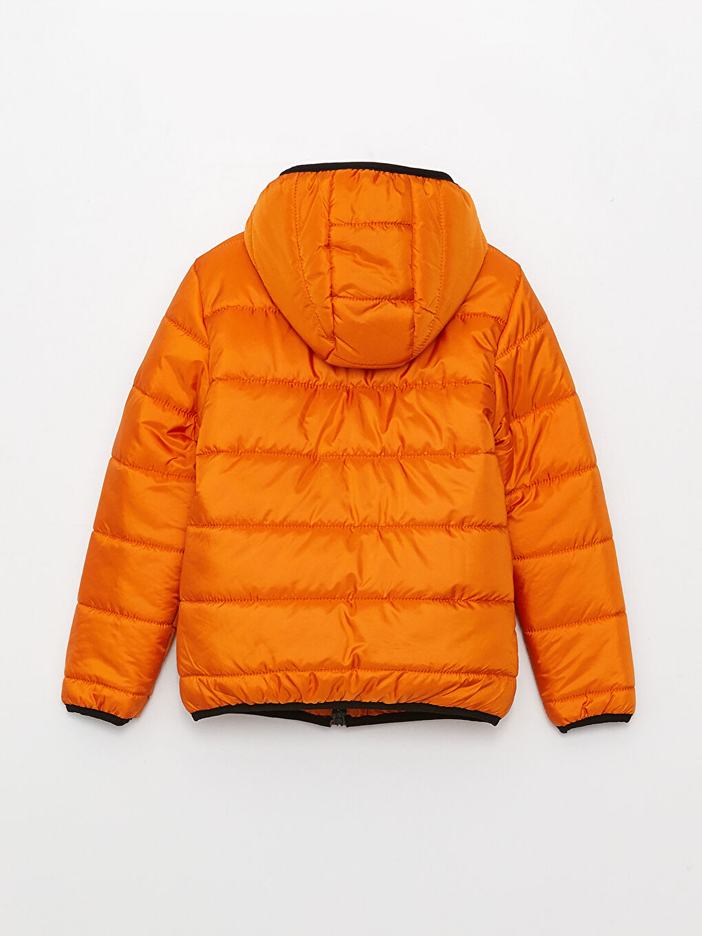 Turuncu Kapüşonlu Basic Erkek Çocuk Şişme Mont-1