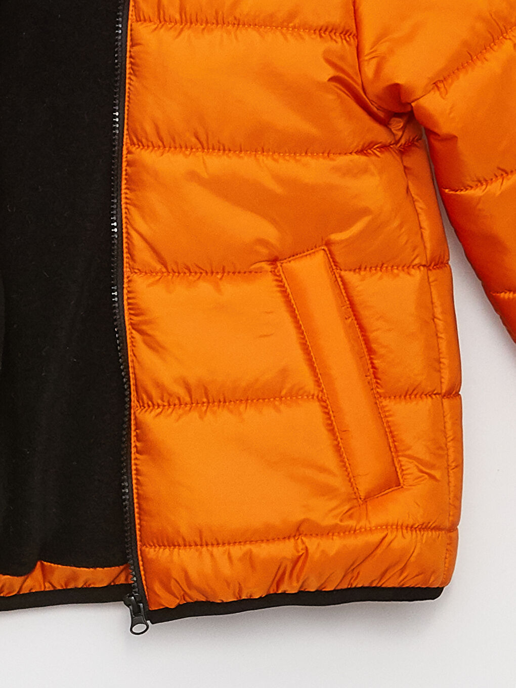 Turuncu Kapüşonlu Basic Erkek Çocuk Şişme Mont-2