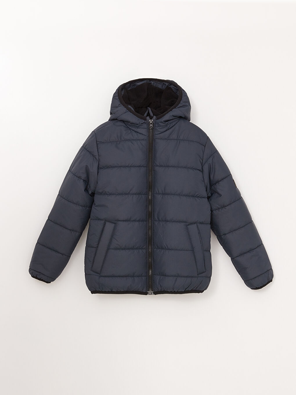 Lacivert Kapüşonlu Basic Erkek Çocuk Şişme Mont