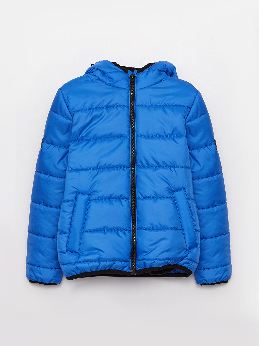 Mavi Kapüşonlu Basic Erkek Çocuk Şişme Mont