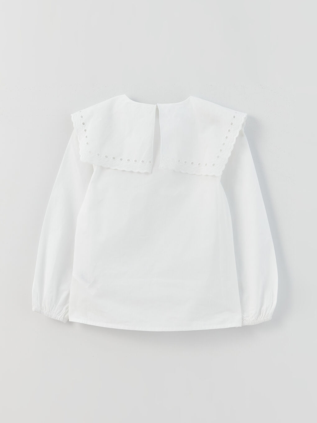 Cămașă cu Guler Peter Pan și Mânecă Lungă pentru Fete-1