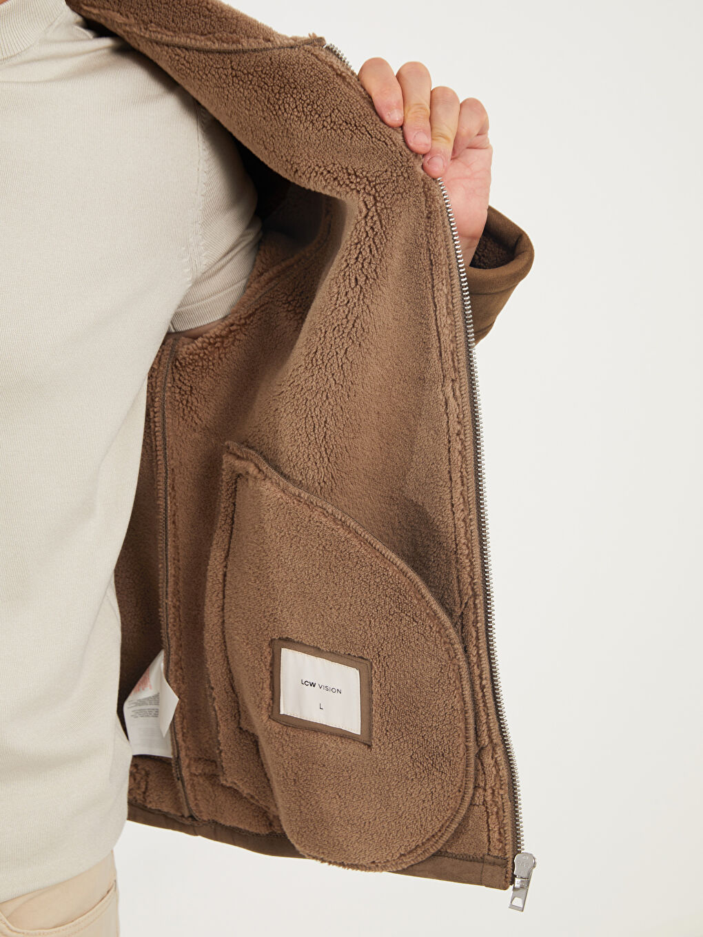 Schmal Geschnittener Wildleder Mantel für Herren mit Kragen-5