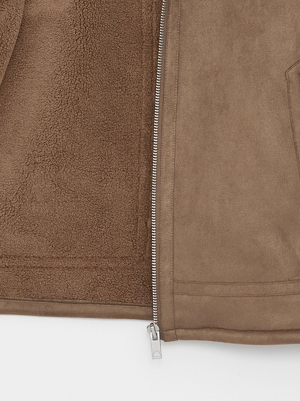 Schmal Geschnittener Wildleder Mantel für Herren mit Kragen-10