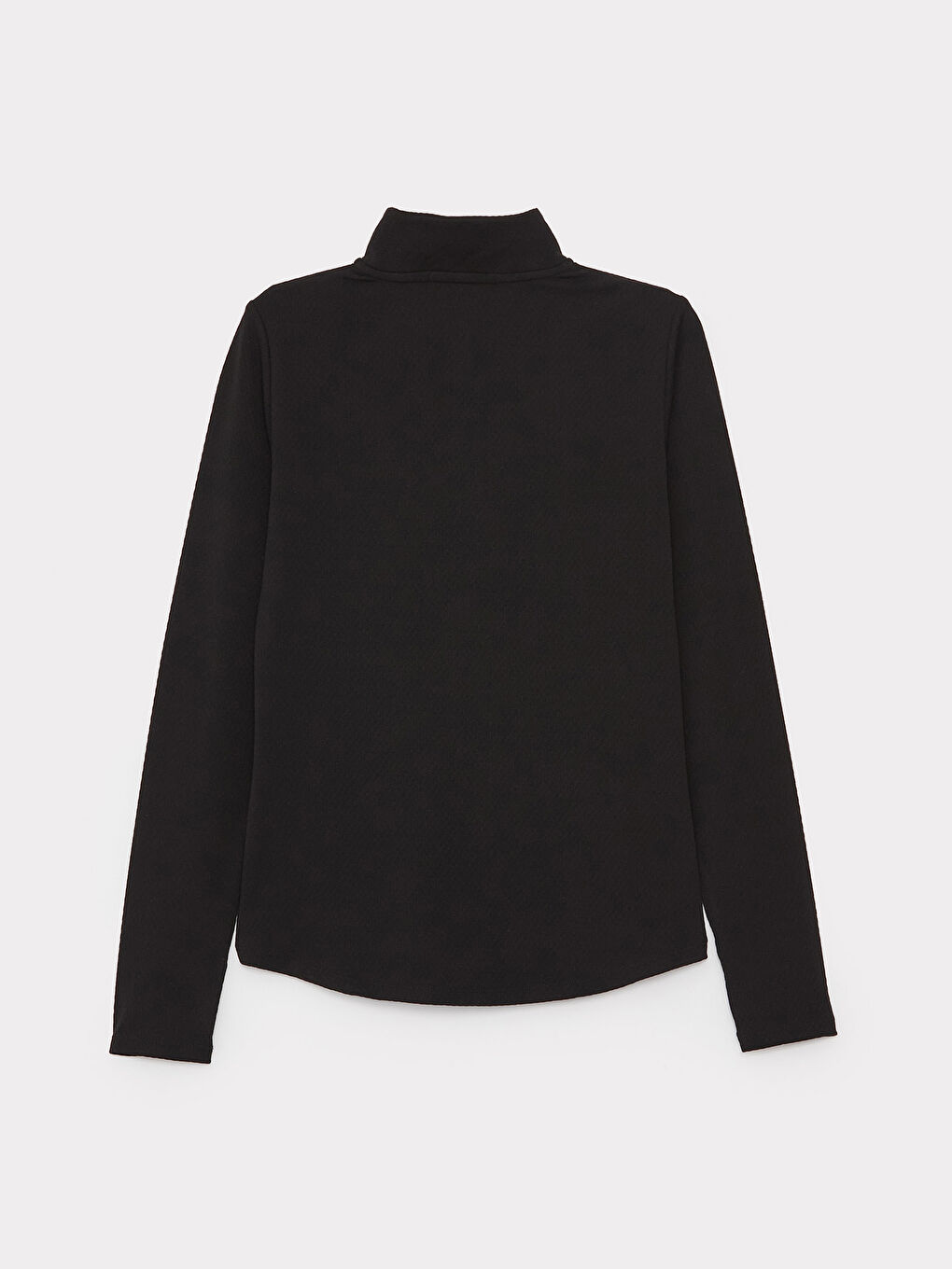 Dik Yaka Düz Uzun Kollu Kadın Spor Tişört-6