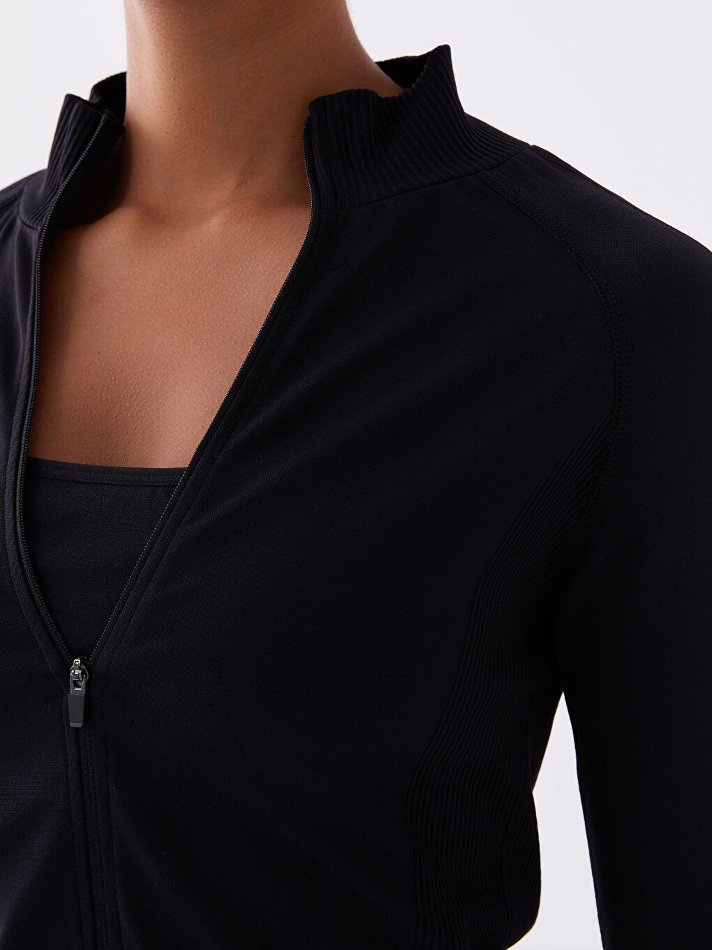 XSIDE ACTIVE Dik Yaka Düz Uzun Kollu Kadın Dikişsiz Spor Hırka -W31319Z8-CVL