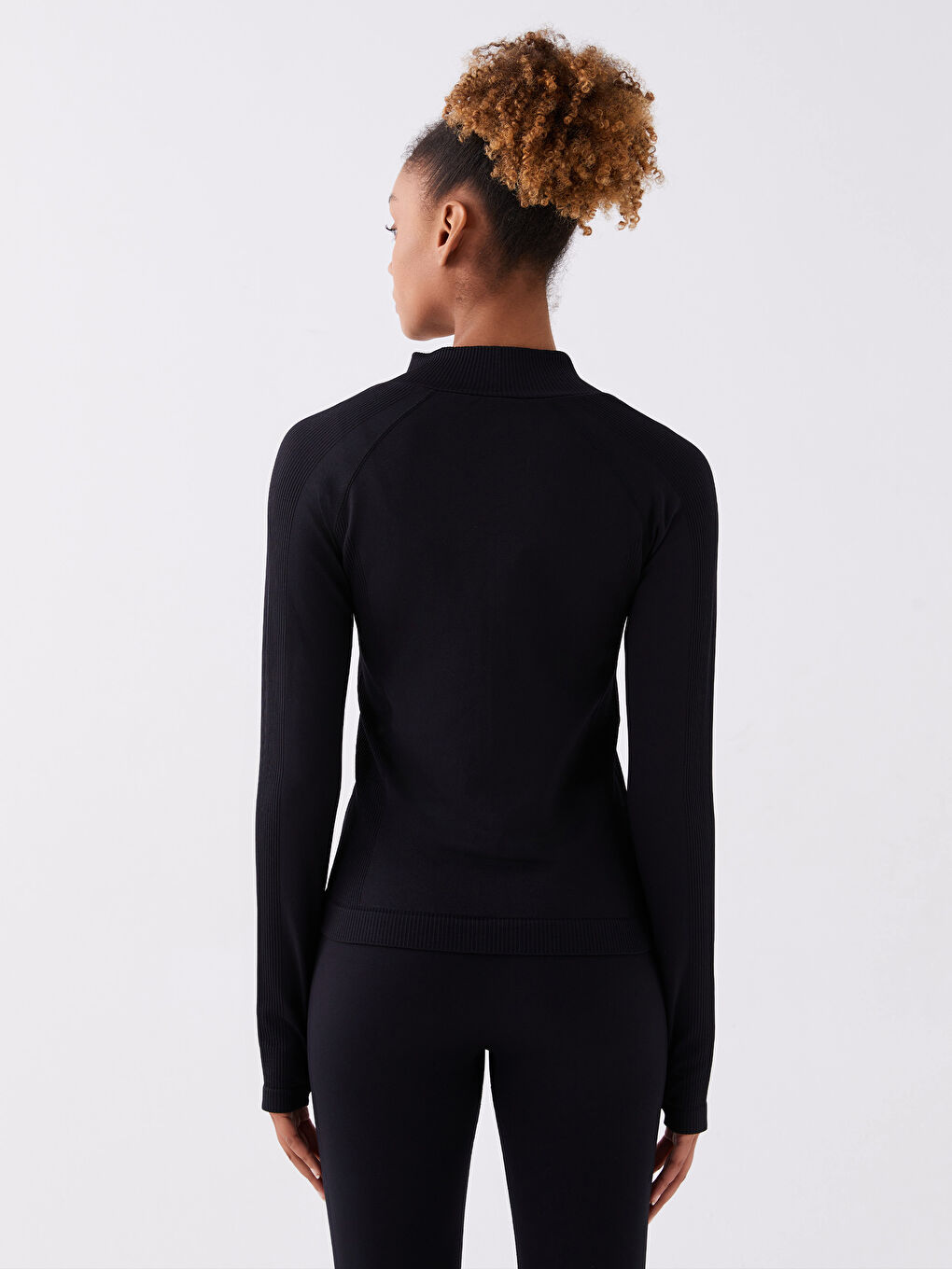 XSIDE ACTIVE Dik Yaka Düz Uzun Kollu Kadın Dikişsiz Spor Hırka -W31319Z8-CVL