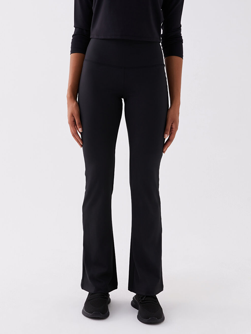 Colanți Pantaloni cu Talie Elastică și Picior Spaniol pentru Femei-3