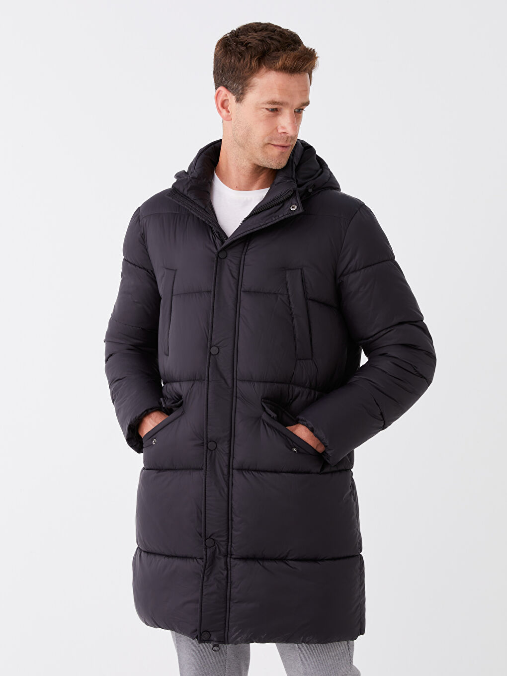 Standard Fit Hooded Men's Puffer Coat-1
