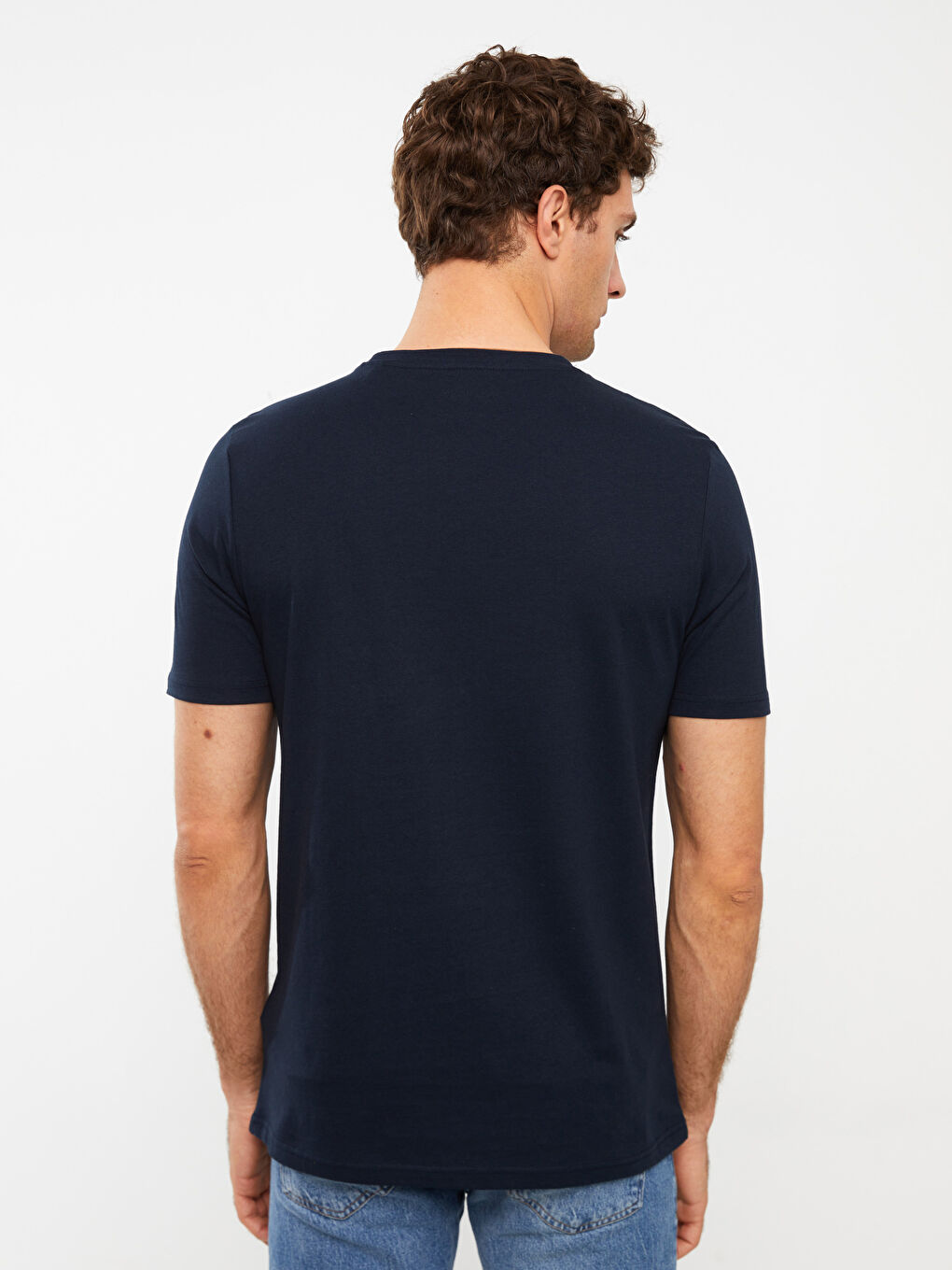 Crew Neck Short Sleeve Printed Combed Cotton Men's T-shirt-4