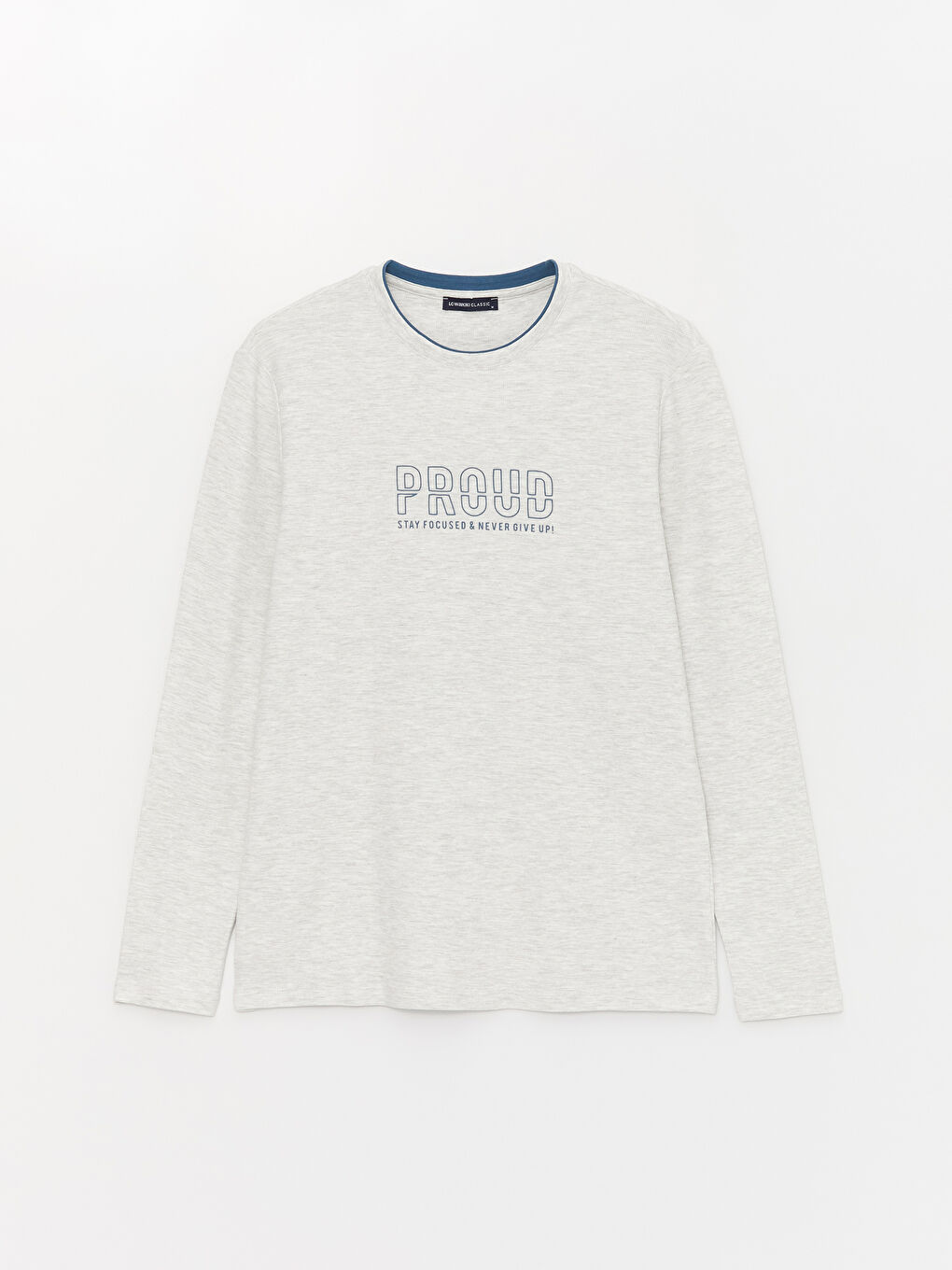 Tricou cu Mânecă Lungă, Guler Rotund, Imprimat pentru Bărbați-5