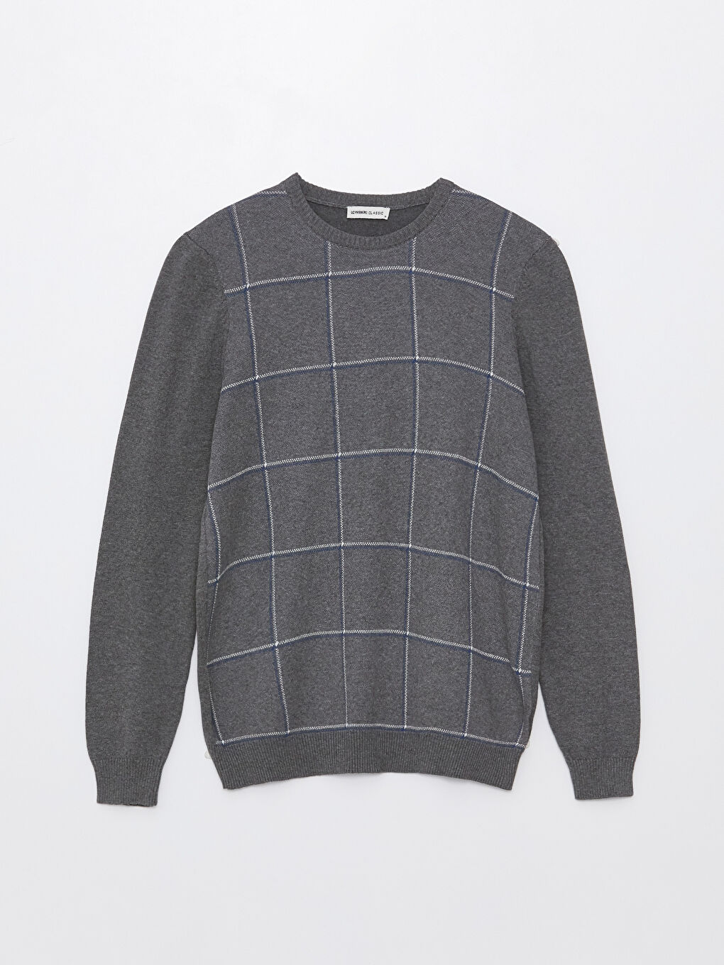 Gri Bisiklet Yaka Erkek Triko Kazak-4