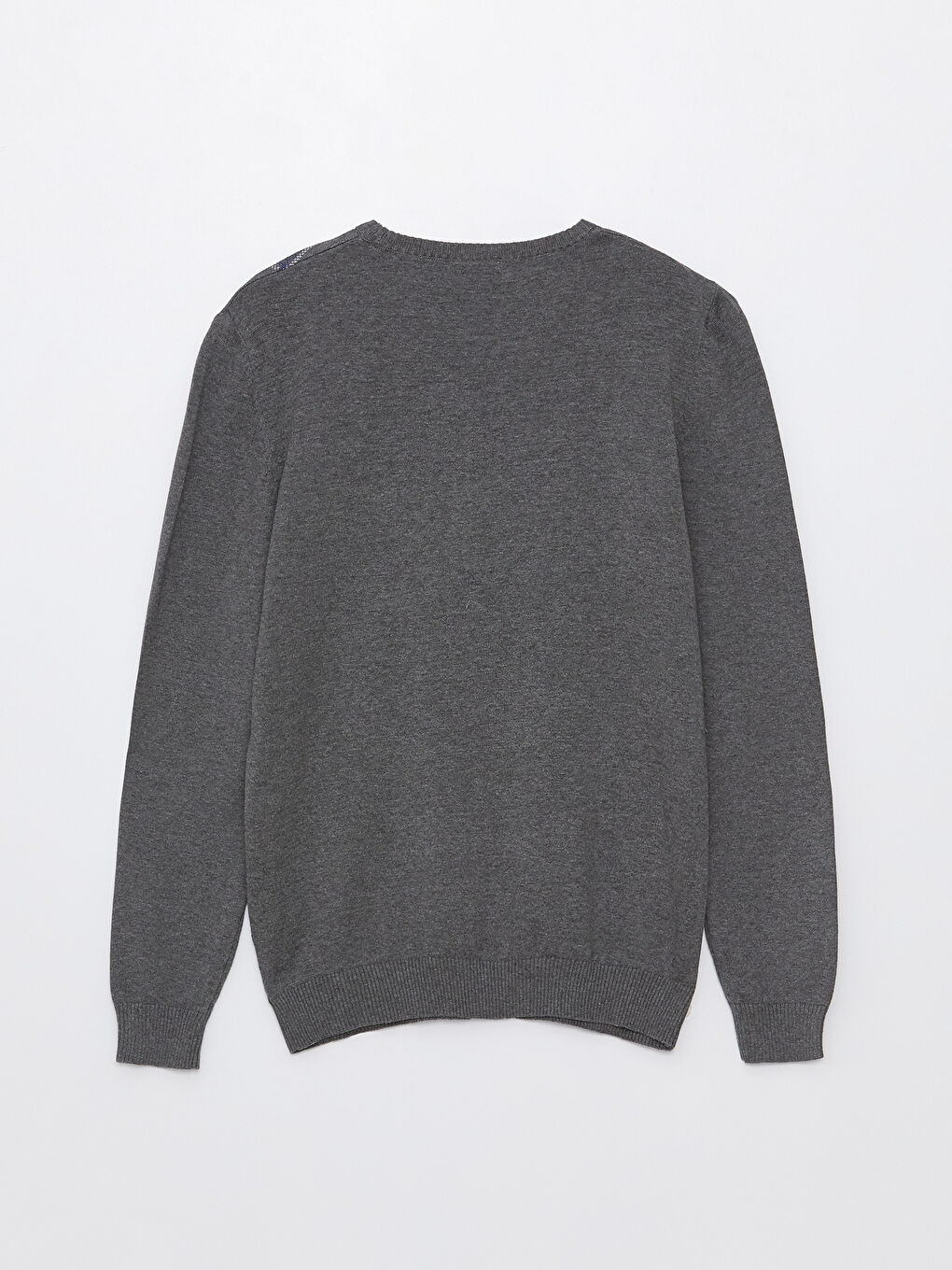 Gri Bisiklet Yaka Erkek Triko Kazak-5