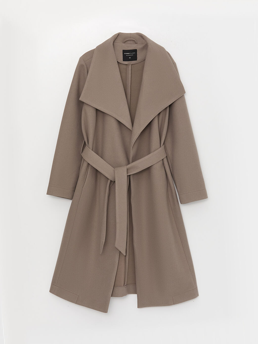 Palton pentru Femei cu Guler cu Dublu Piept și Cusături Simple-5