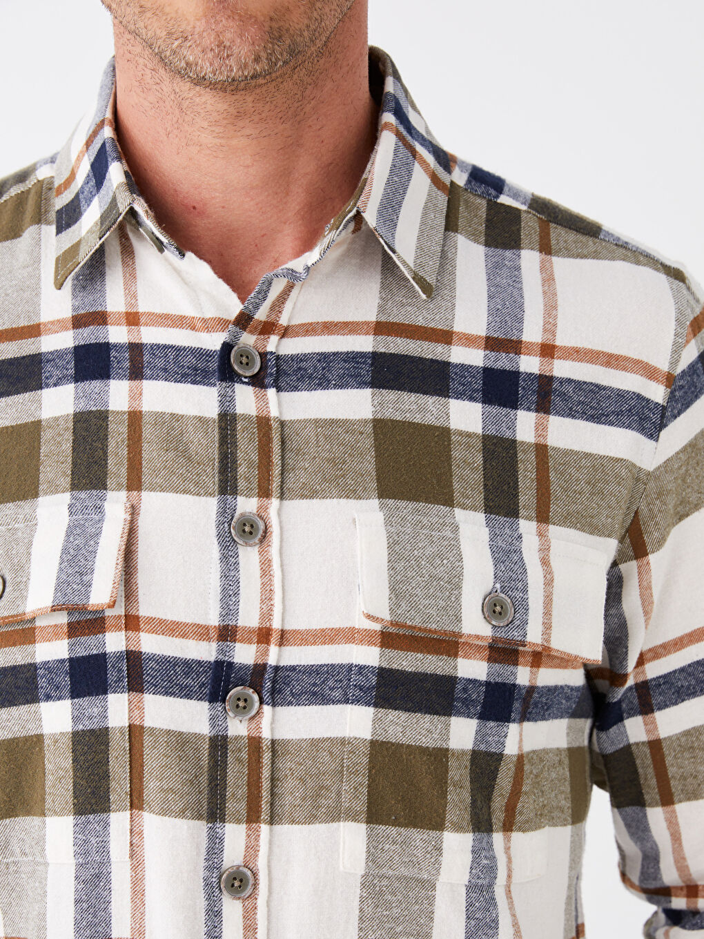 LCWAIKIKI Classic Regular Fit Long Sleeve Plaid Gabardine Men's Shirt -W31406Z8-LMU