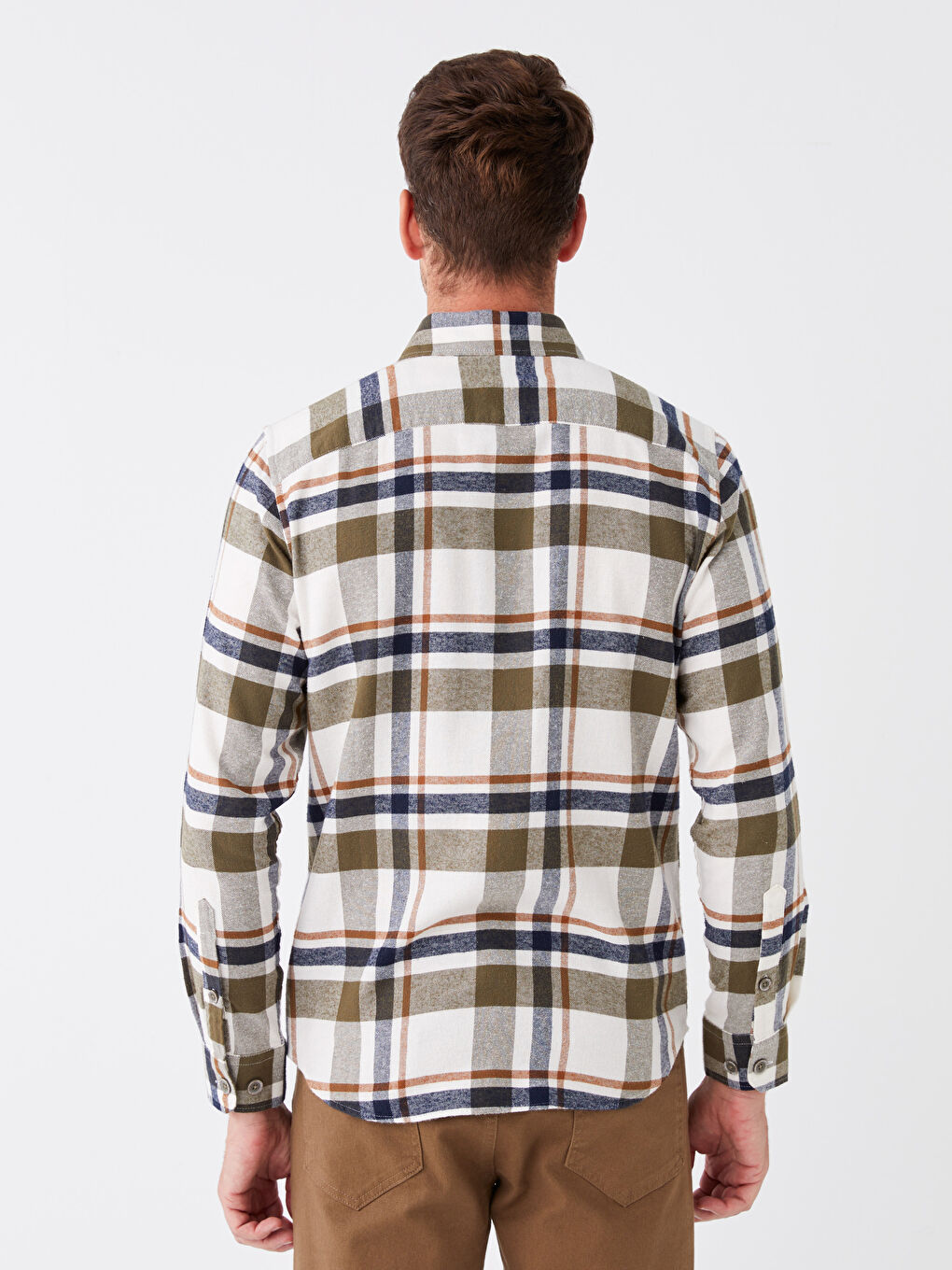 LCWAIKIKI Classic Regular Fit Long Sleeve Plaid Gabardine Men's Shirt -W31406Z8-LMU
