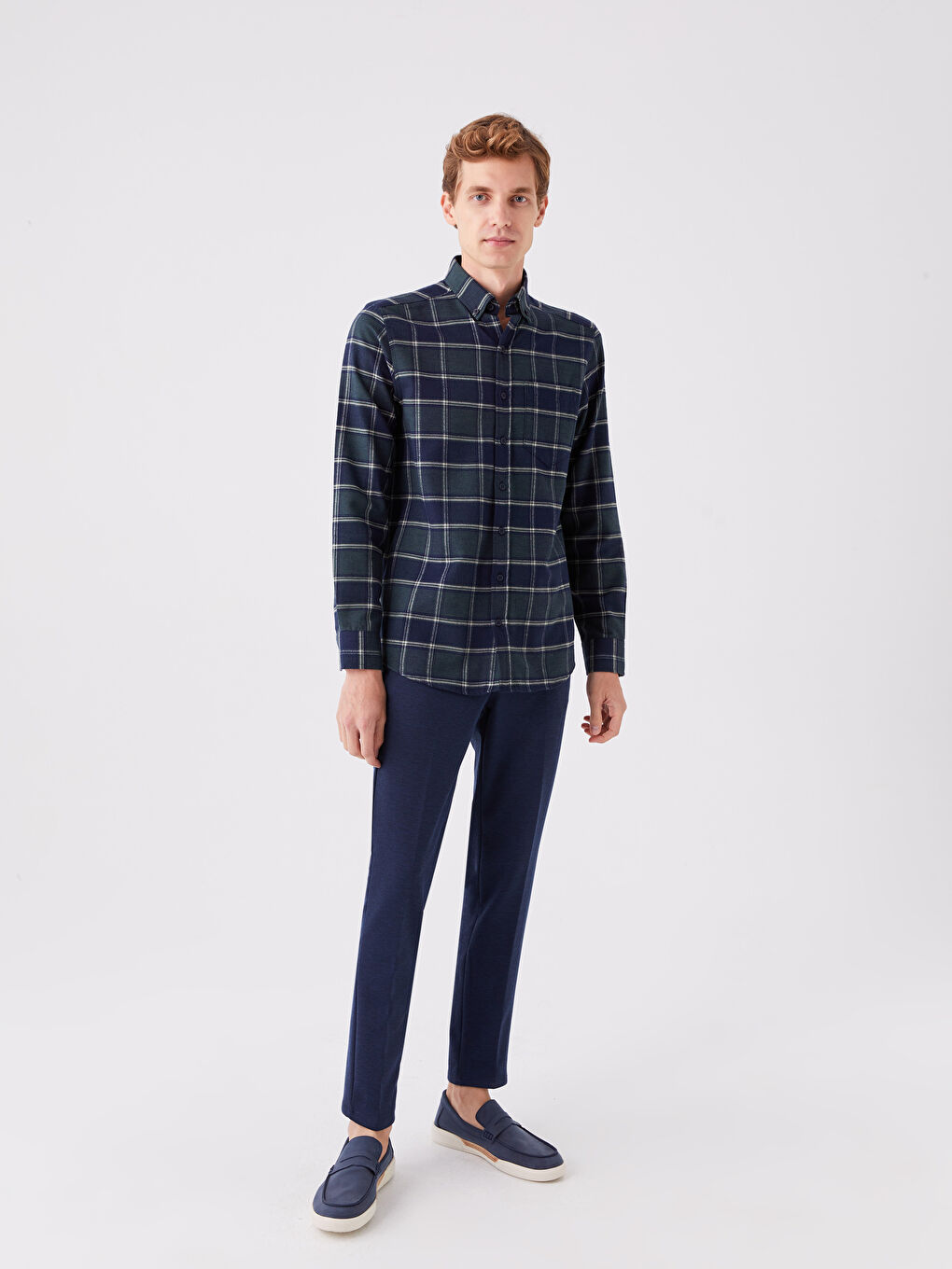 کراس قۆڵ درێژ چوارخانە گاباردین ئاسایی بۆ پیاوان-2