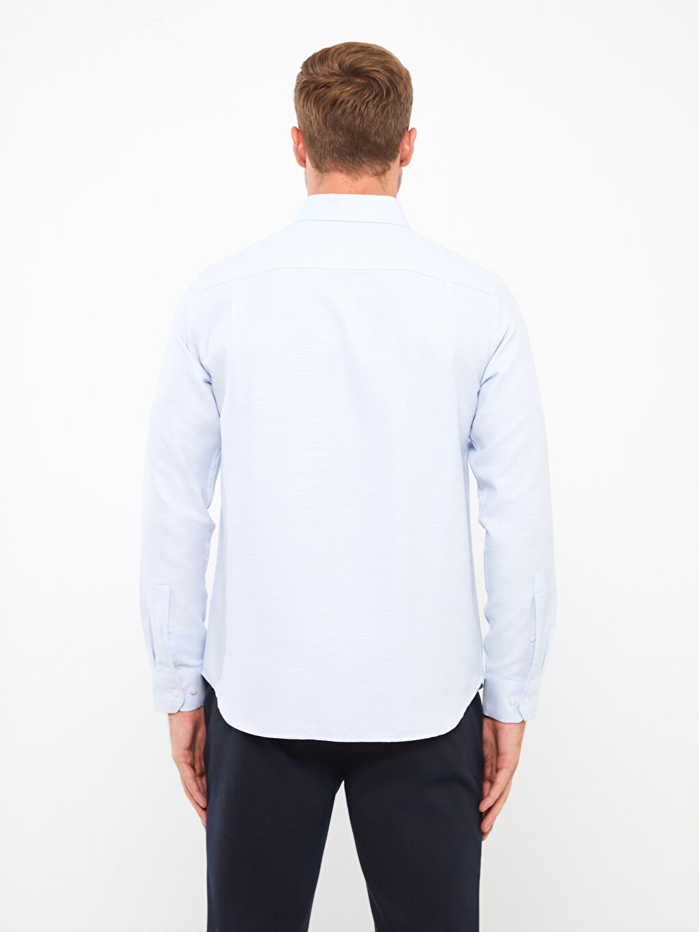 Mavi Regular Fit Uzun Kollu Armürlü Erkek Gömlek-3
