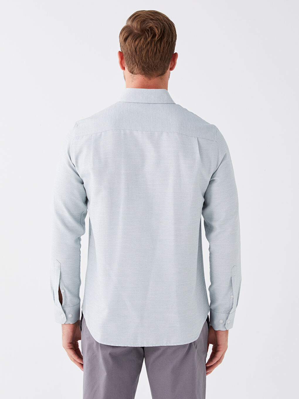 Turkuaz Regular Fit Uzun Kollu Armürlü Erkek Gömlek-4