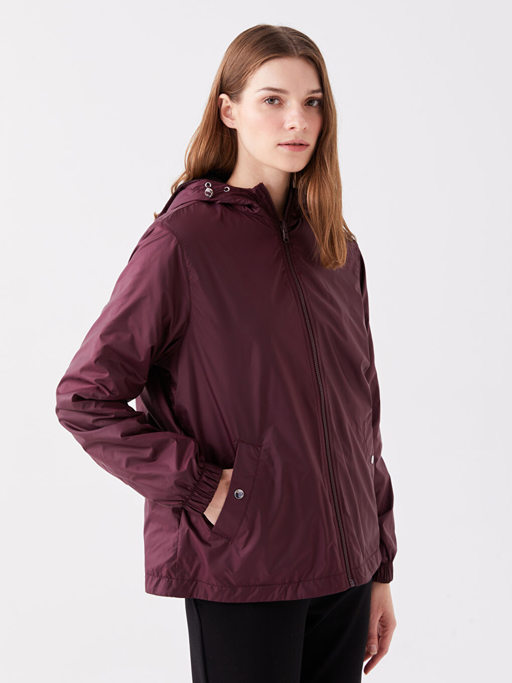 Ženski Jednostavni Kišni Mantil Sa Kapuljačom-1