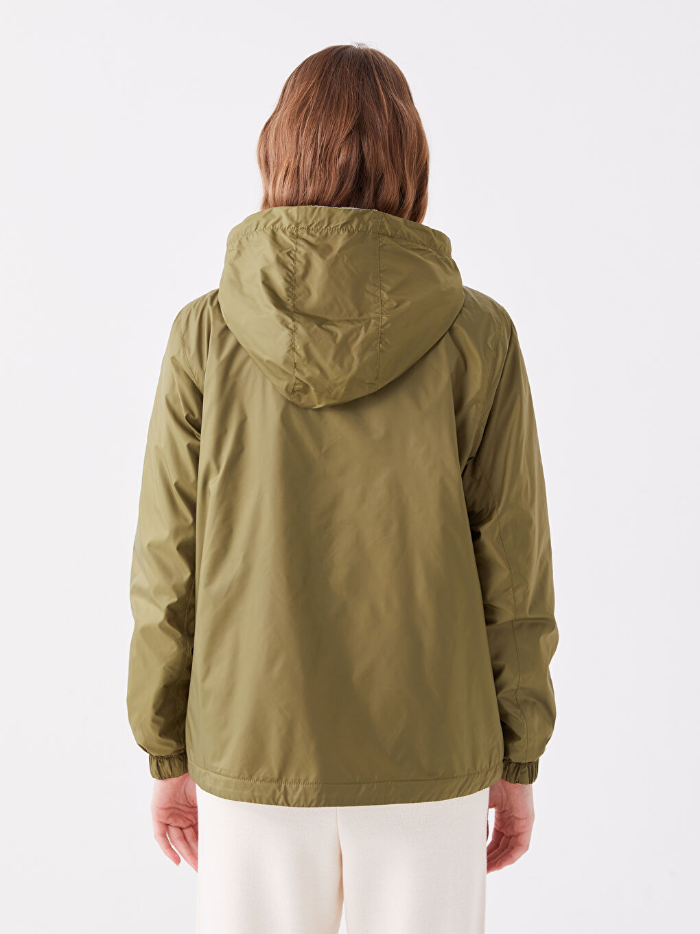 پالتۆی بەر بارانی کڵاودار سادە بۆ ژنان-6