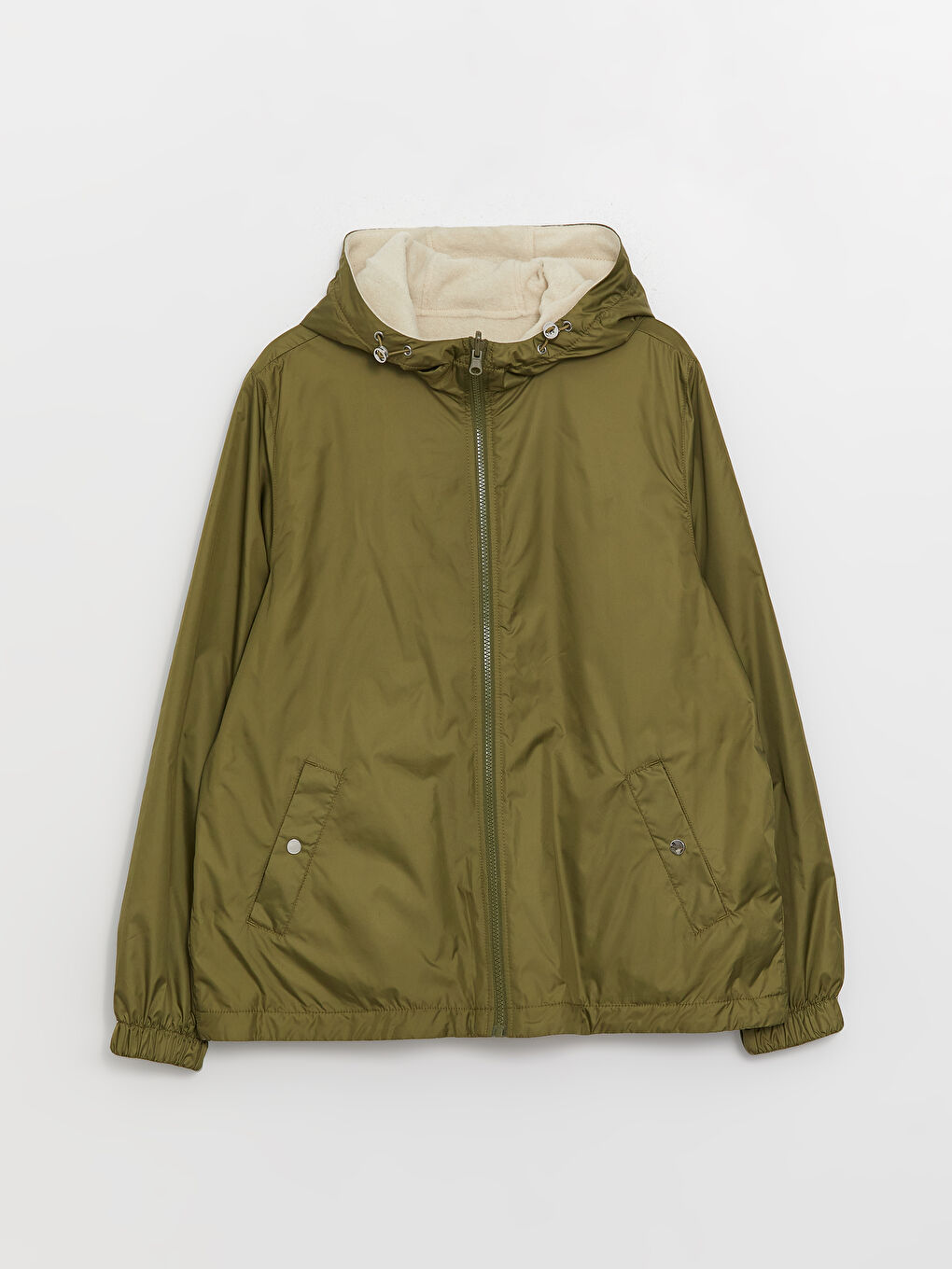 پالتۆی بەر بارانی کڵاودار سادە بۆ ژنان-7