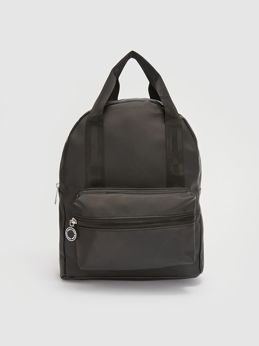 Siyah Deri Görünümlü Kadın Sırt Çantası-2