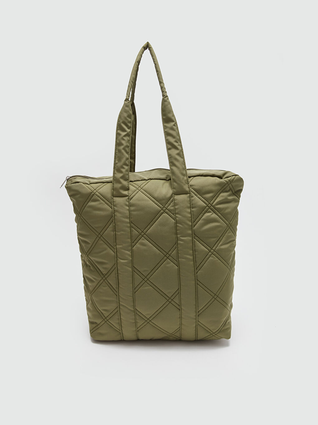 Haki Kapitone Desenli Kol Çantası-2