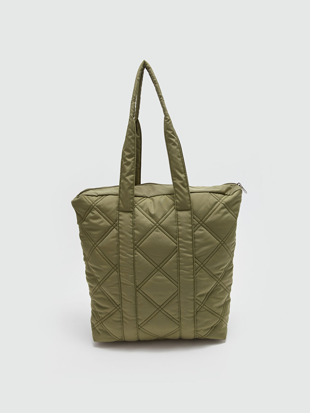 Haki Kapitone Desenli Kol Çantası-4