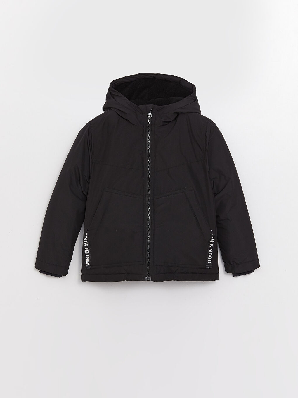 Lacivert Kapüşonlu Erkek Çocuk Mont