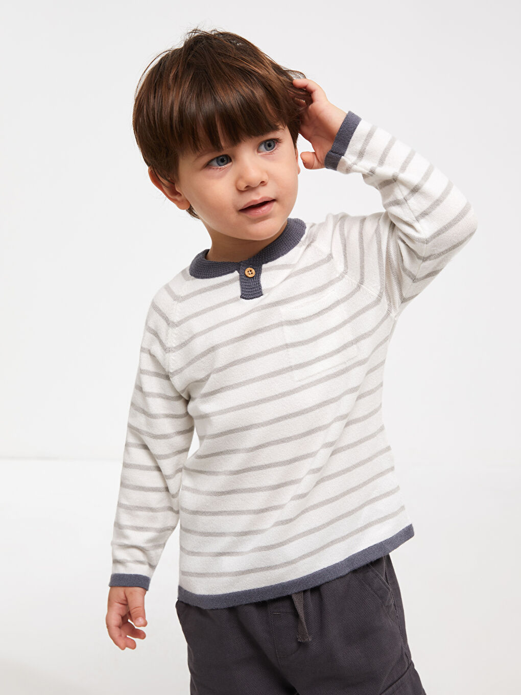 Crew Neck Striped Baby Boys' Knitwear Sweater