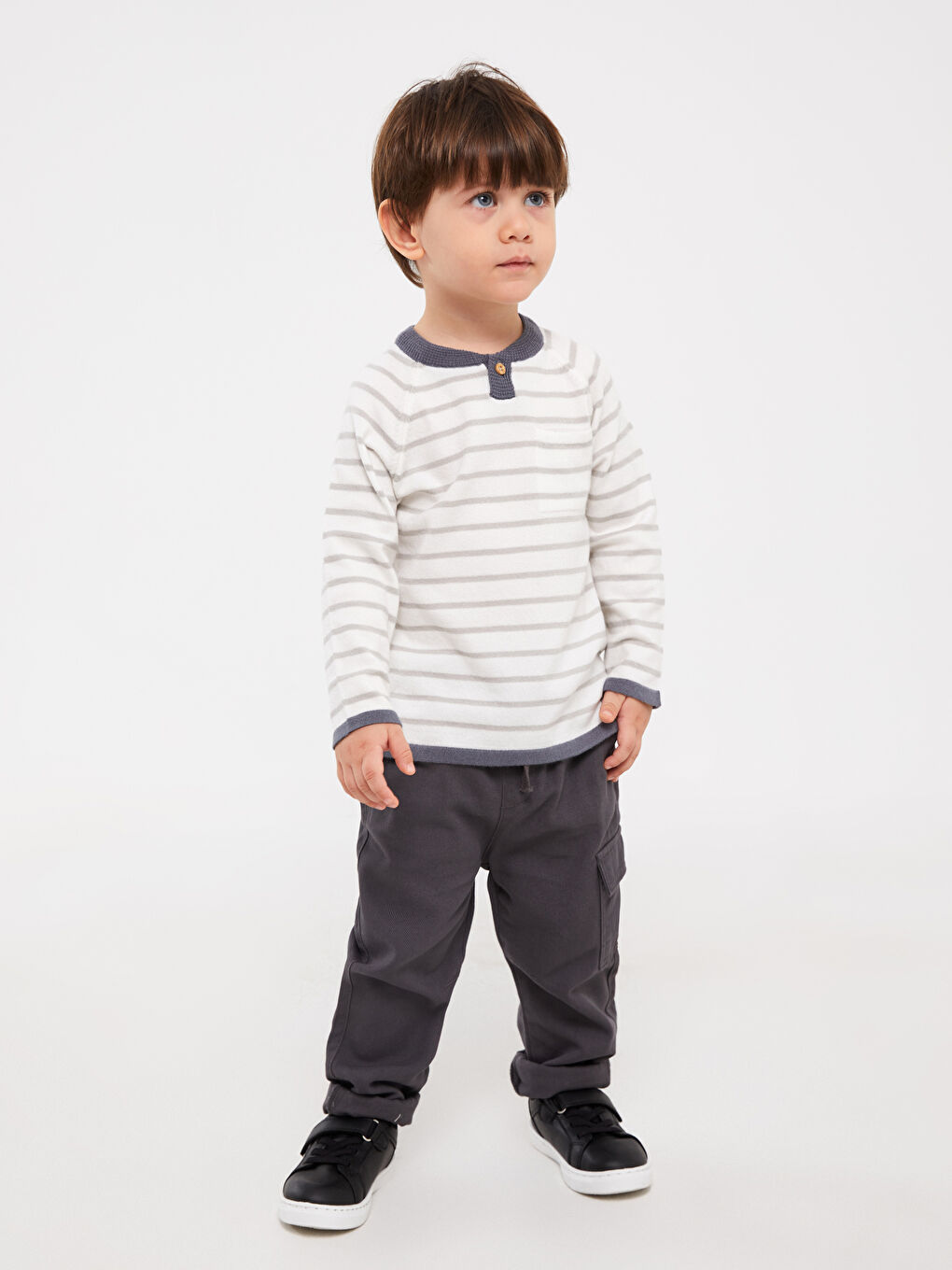 Crew Neck Striped Baby Boys' Knitwear Sweater-1