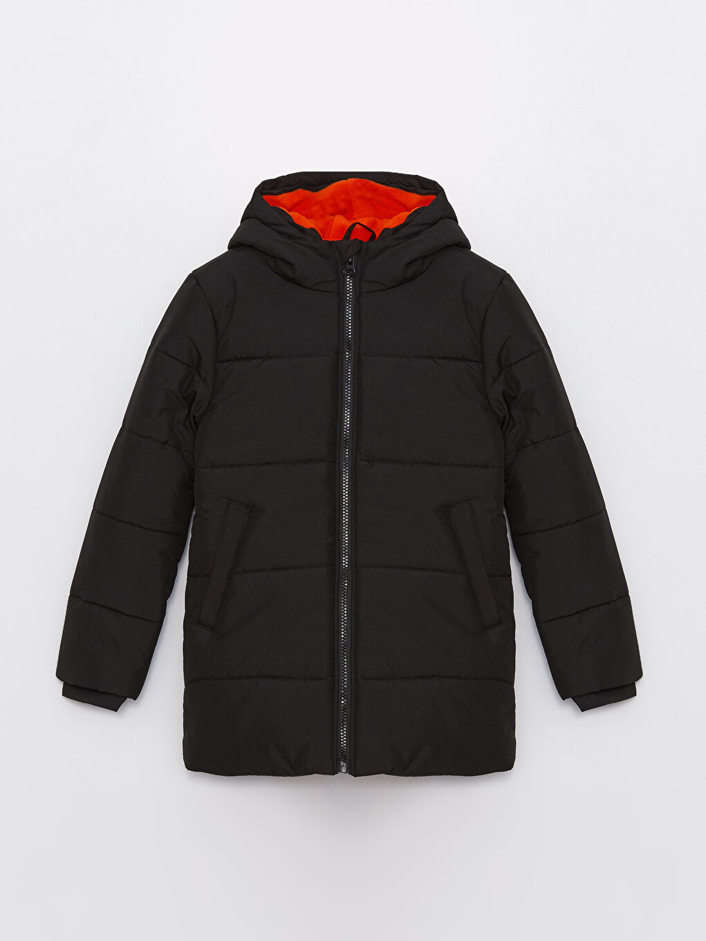 LCW ECO Siyah Kapüşonlu Basic Erkek Çocuk Mont