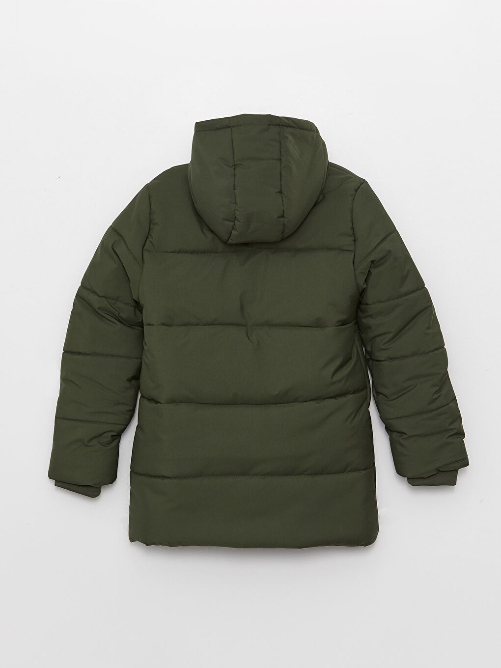 Yeşil Kapüşonlu Basic Erkek Çocuk Mont-1