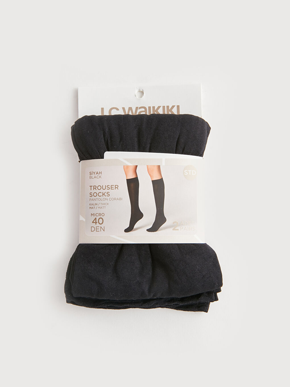 LCW DREAM 40 Denier Women's Knee Socks 2 Pack -W31475Z8-J0F