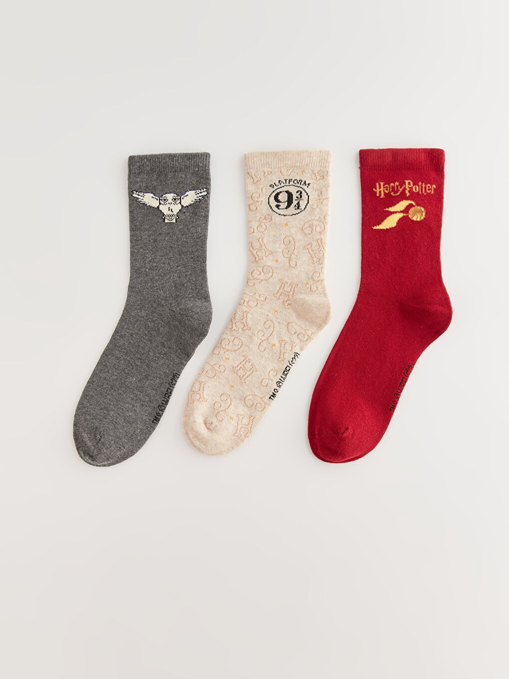 LCW DREAM Harry Potter Printed Women's Ankle Socks Pack of 3 -W31477Z8-LAM